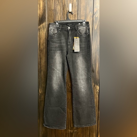 risen Denim - Risen Jeans Asher Vintage Distressed Flare Jeans Black Size 13/31-NWT